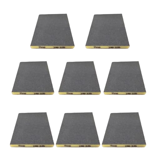 MORLARCO スポンジ サンドペーパー 8枚セット Fine(240-320) スポンジヤスリ 120×98×13mm 紙やすり 耐水ペーパー サビ落とし ステンレスシンク磨き 木工DIY作業に