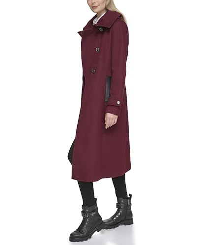 Karl Lagerfeld Paris Women's Luxe Twill Classic Maxi Peacoat3