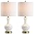 JONATHAN Y JYL4033A-SET2 Set of 2 Table Lamps Cox 22" Glass/Metal LED Table Lamp Contemporary Bedside Desk Nightstand Lamp for Bedroom Living Room Office College Bookcase, White/Brass Gold