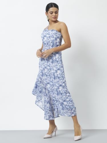 Image of Trend Arrest.ed Women's Floral One-Shoulder Cocktail Dress | Asymmetrical Hem with Lining | Adjustable & Removable Pads | Elegant Fit for Party, Wedding & Special Occasions