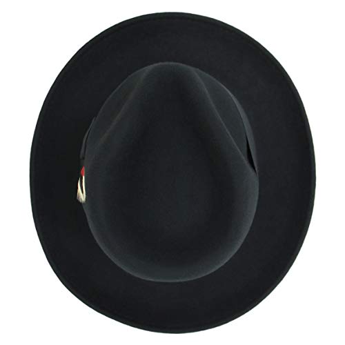 Image of Belfry Gangster Men's Fedora - Crushable 100% Wool Felt Hat, Stain Resistant & Travel Friendly Dress Fedora