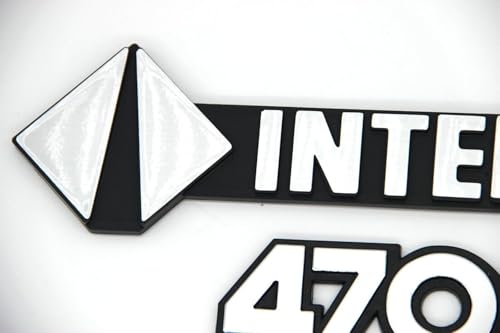 Image of 3Pcs Set International 4700 DT466 Emblems Side and Front Badge Logo Compatible with International Truck (Chrome)