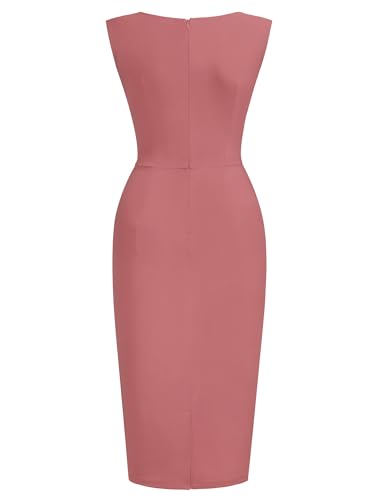 Image of Miusol Women's Retro Ruffle Style Slim Work Pencil Dress