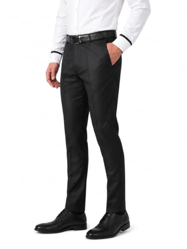 Image of Men's Slim Fit Formal Trousers | Office & Business Wear | Men's Solid Formal Pants (256)