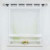 Solid Color Roman Shades Tab Top Window Treatment Adjustable Windows Curtain for Kitchen Bedroom, 1p