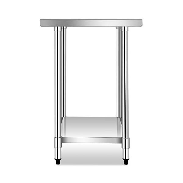 GOPLUS Arbeitstisch Edelstahl, Edelstahltisch Küche, Arbeitsvorbereitungstisch höhenverstellbar, bis 250KG Belastbar… – Bild 5