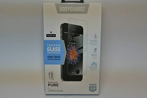 BodyGuardz Pure Tempered Glass Screen Protector with Express Align Tray for iPhone 5/5s/5s/SE - Clear