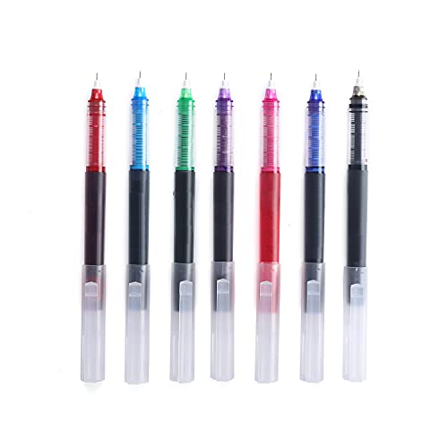 Rollerball Pens, Liquid Ink Rollerball Pens, Liquid Quick-Dry Ballpoint Pens, Quick-Dry Ink, Quick-Dry pens, 0.5mm Nib Neutral Pens, 7 Pieces/Set For School Office Study Writing Stationery