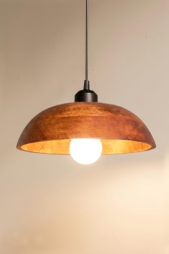 Wooden Hanging Lights for Living Room– Vintage Pendant Lamp | Wal...