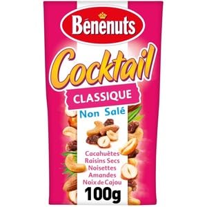 Benenuts Cocktail Non Salé 100g (Benenuts Unsalted Cocktail 100g)