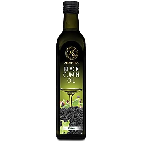 Schwarzkümmelöl 500 ml - Speiseöl zum Verzehr - Glasflasche - Vegan - Kaltgepresst - Nativ - Gewürzöl - Salatöl - Gourmet Öl zum Salaten, Speisen Cover