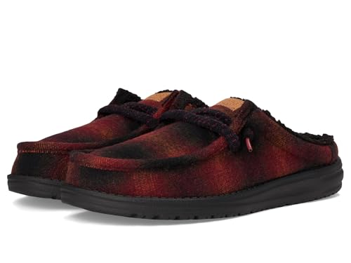 HEYDUDE Men's Wally Slip Cozy Plaid Slip-On