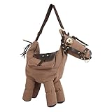 Buhygn Bolso de piel sintética con forma de caballo, de hombro con correa ajustable, para la escuela, diario, viajes, mujeres, niñas, fin de semana, compras, viajes