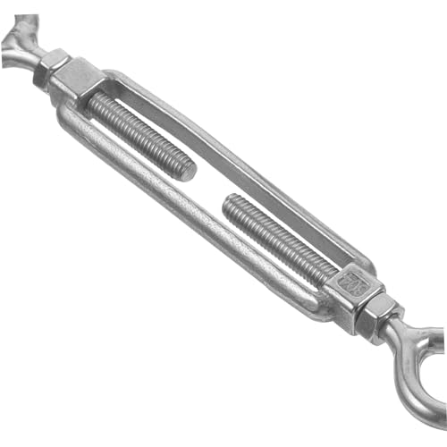 Tensor de cuerda de acero inoxidable para ajuste de tensión de cables con tuercas de bloqueo abiertas, apto para alambre de jardín y portones de bisagra miniatura 5