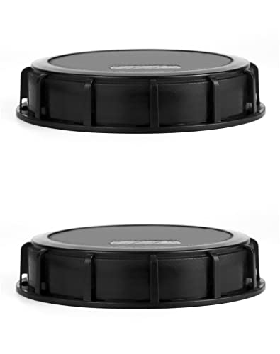 Qwork 6" Solid Cap W/Gasket For Mauser Ibc Tote, Ibc Tote Water Tank Cover, 2 Pack Leak-Proof Design Plastic Ibc Tank Adapter Storage Cap For Chemical Food And Industrial Storage, Black #TOP6