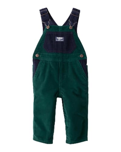 OSHKOSH B'GOSH baby-boys World's Best Overalls, Green Corduroy, 12 Months