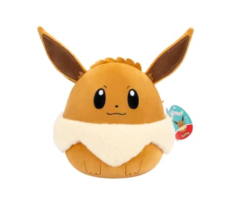 Squishmallows Pokémon Original Évoli 25,4 cm ? Ajoutez Évoli à votre équipe, animal en peluche ultra doux de taille moyenne, jouet officiel Kelly Toy en...