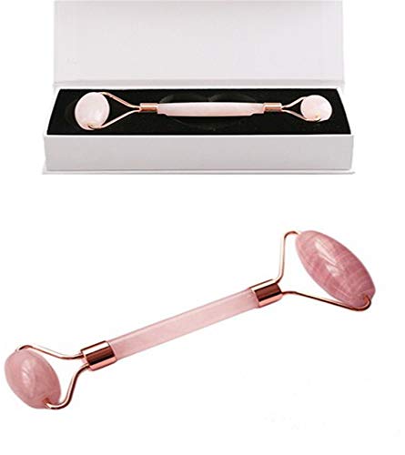 Rose Quartz Jade Roller for Face, Natural Boutique Anti Aging Jade Roller Pink Massager for Eye&Neck&Hand&Arm&Back&Body Massager to Slimming/Firming/Rejuvenate Skin/Remove Wrinkles, Valentine's Gift