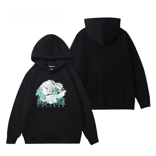 Hamender Sousou No Frieren Hoodie Beyond Journey's End Cute Frieren Pinted Grafic Hoodie Unisex Trend Sweatshirt Kleidung mit Langarm, Schwarz 7, XS