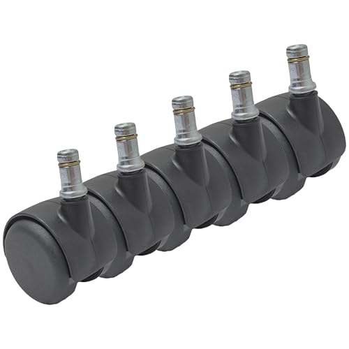 Rodízio Giratório SQ90 Rodinha Para Cadeira Preto 40Kg - 5 Un Borrachas Londrina