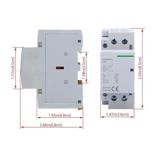 Contacteur de puissance HCH8s-63 2P 40A 2NO DC24V rail DIN