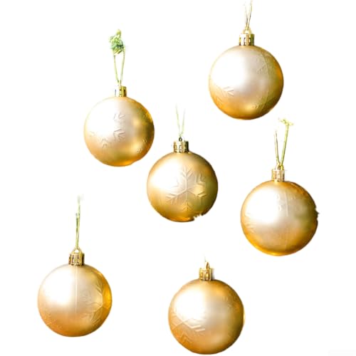Adornos de bola de Navidad con copos de nieve mate de plástico de 6 cm y 8 cm pintados brillantes para decoración festiva de árbol (A)