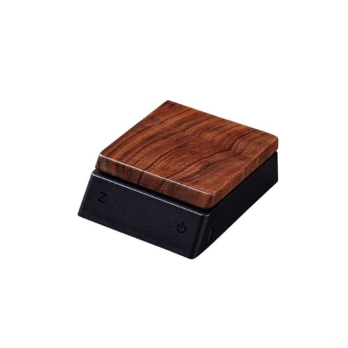 Báscula de cocina de alta precisión de 0,1 g electrónica recargable con madera de nogal 2
