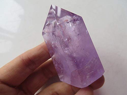 Cristal Natural Amatista en Bruto Punto de Cristal de Cuarzo Transparente Natural con Grandes arcoíris 99g xiaguolingsm