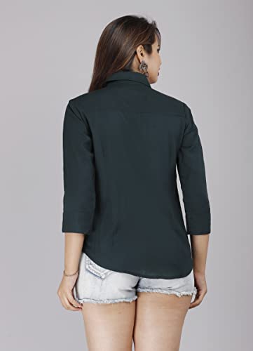 Image of Women Solid Shirt for Office & Casual wear | 3 /4th Sleeves Spread Collar