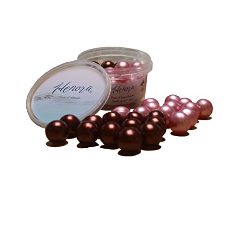 Pot de 2 * 12 Perles de bain boules bombes naturelles huile de soja SANS PARABEN parfums Vanille Rose Constituez votre coffret cadeau de fête des mères maman pour une peau douce et lisse parfumée