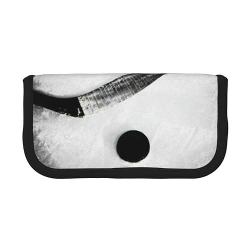 YQxwJL Ice Hockey Art Print Canvas Fountain Pen Pouch Stylish Pen Case Organizer Bag Makeup Bags,For Everyday Travel
