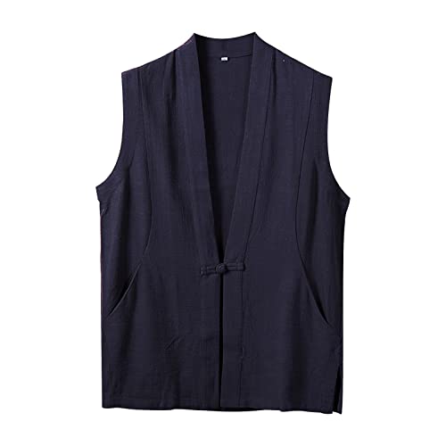 Chaleco de lino hombre chaleco de verano de lino informal cuello V