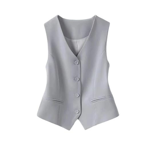 Chaleco sin mangas con cuello en V para mujer de oficina en primavera