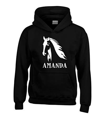 Sweat à capuche personnalisable nom de cheval vêtement équitation personnalisé