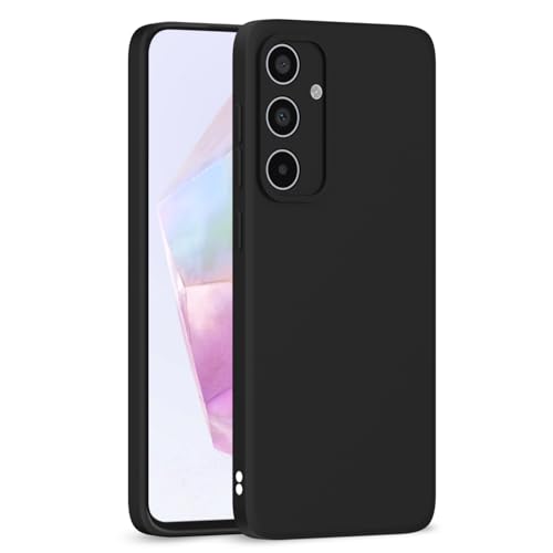Image of Outlouders Back Cover for Samsung Galaxy A35 5G | Camera Protection | Durable Soft Matte Silicone Bumper Case (Black)