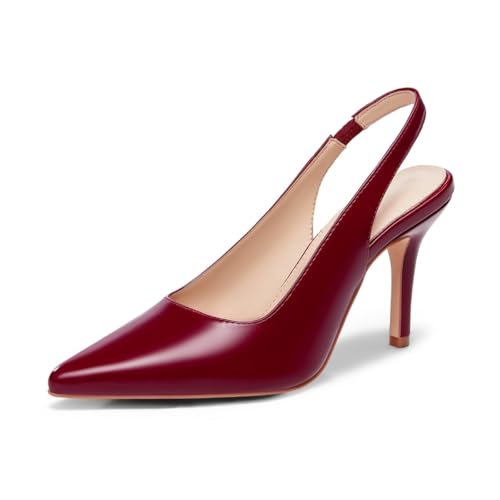 Image of Womens Slingback High Heels Pointed Toe Slip On Dress Shoes | Closed Toe,Stiletto Heels,Women's Pumps,Dressy Casual,Party,Wedding,Prom,Work Shoes,Going Out