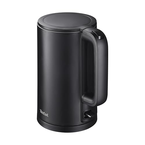 Tefal Thermo Protect elektrischer Wasserkocher, 1,5 Liter, sicher beim Berühren, doppelwandige Isolierung, automatische Abschaltung, Kontrollleuchte, abnehmbarer Kalkfilter, Schwarz, KO1408E0 2