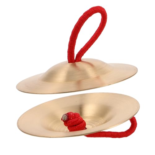 SUPVOX 1 Par De Platillos De Dedo De Bronce Platillos De Mano Mini Platillos Instrumento De Entrenamiento De Dedos Platillos De Dedo Platillos De Percusión Accesorios Para Danza