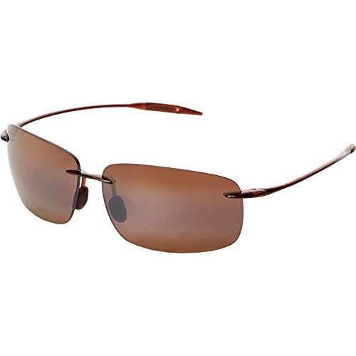 Maui Jim Breakwall Rimless Sunglasses In Gloss Black Polarised 422-02 63 Breakwall, Marrone (Rootbeer), 63/13/127