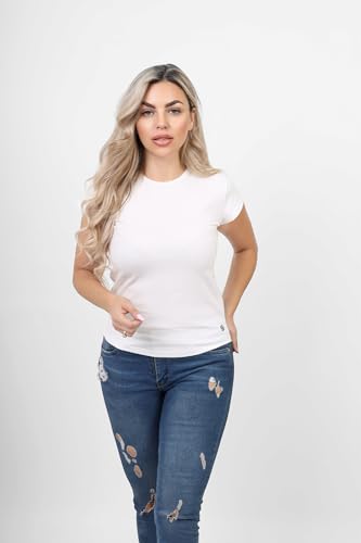 Sotex Women's T Shirt,Plain,White,XL