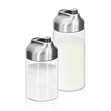 Aelga Zucker- und Sahnespender-Set 350 ml und 210 ml,Zuckerdose Beschwerter Ausgießer, für Kaffee, Tee und Backen