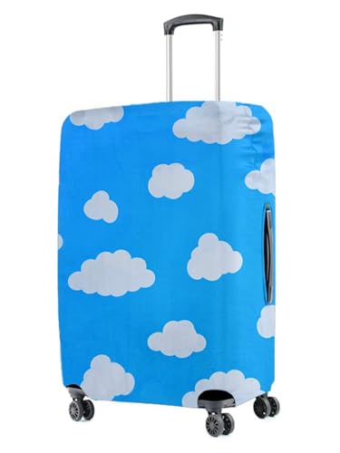 Image of Cortina Eco-Friendly Abstract Print Luggage Protective Cover|Large|Fits 26-30 Inch Luggage|Polyester-Spandex|72cm (28 inches)|Travel Suitcase Protectors|Anti Scratch|Pack of 1|Blue 3