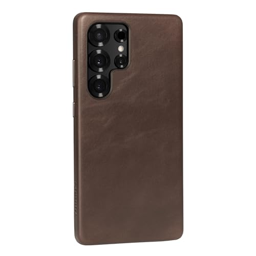 Coque Samsung S25 Ultra mince en cuir véritable pour chargeur Qi2