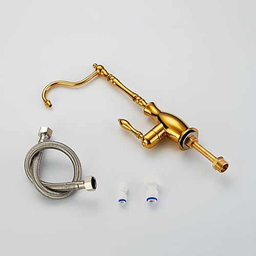 Robinet de cuisine en cuivre rétro or avec filtre intégré purificateur