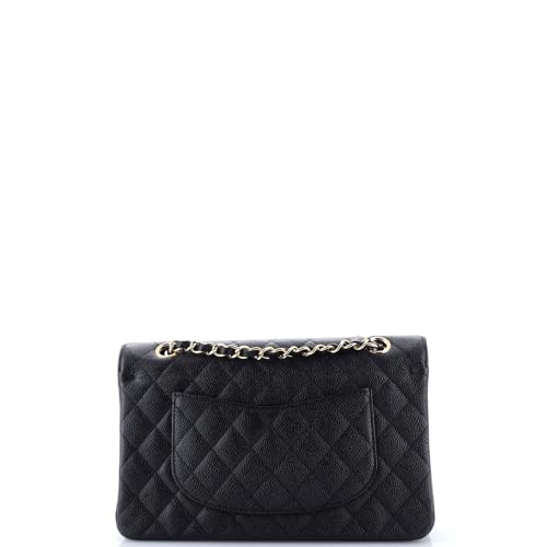Pre-Loved Classic Double Flap Bag Quilted Caviar Medium, Black4