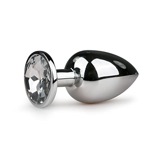 Plug anal métallique avec diamant 9,5 cm pour initiation et plaisir