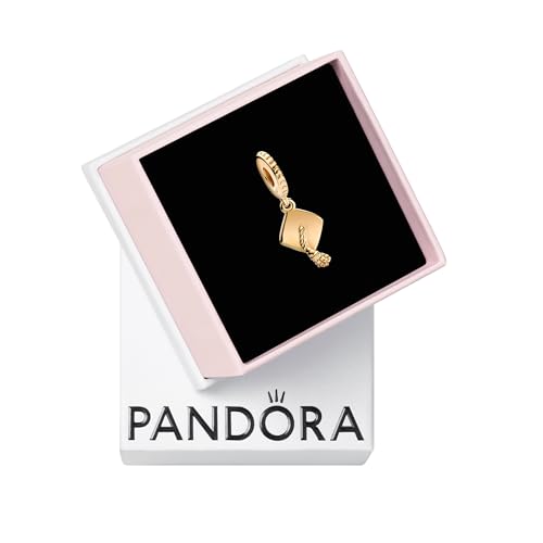 PANDORA Graduation Cap Dangle Charm - Graduation Present - Gift for Her - Compatible with PANDORA Moments - Stunning Jewelry for Women - PANDORA Shine - With Gift Box