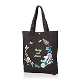 [ハピタス] トートバッグ スヌーピー ブラックフラワーリース 6086 PN141