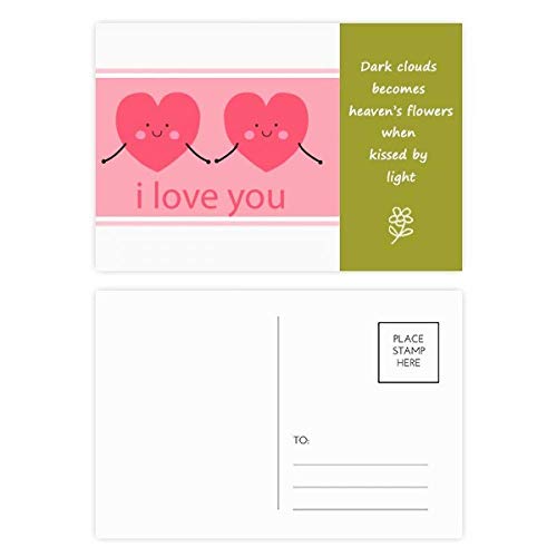 Cartes postales roses Saint-Valentin lot de 20 pour accompagner tous vos cadeaux de coeurs