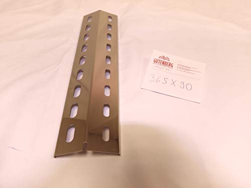 Manufaktur Stollenwerk Distribuidor de llama HZ1bbq.de de acero inoxidable V4A y V2A para todas las barbacoas con grosor de 1 mm - 2 mm (1 pieza 365 x 90 x 1 mm)